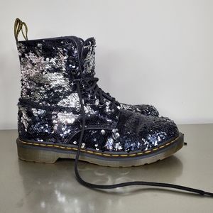 Black Sequin Dr. Martens Boots